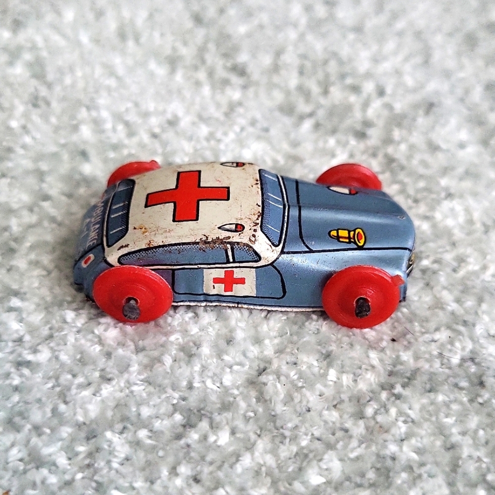 Vintage Ambulance Tin Car Made in Japan 1950's-60's